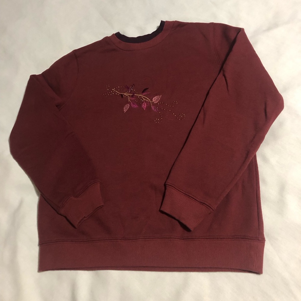 Embroidered & Studded Fall Sweater